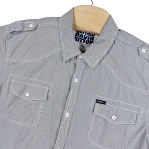 Buffalo David Bitton Striped Short Sleeve Button Up Shirt Mens XL Streetwear NWT